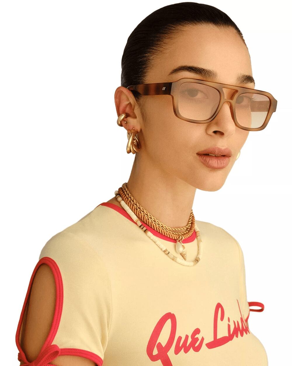 NWT Le Specs Subzero Aviator Sunglasses in Vintage Tort with Gradient Lens